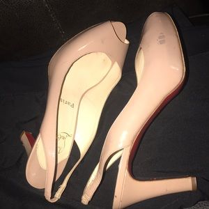 Nude Christian Louboutin Peep Toe Heels